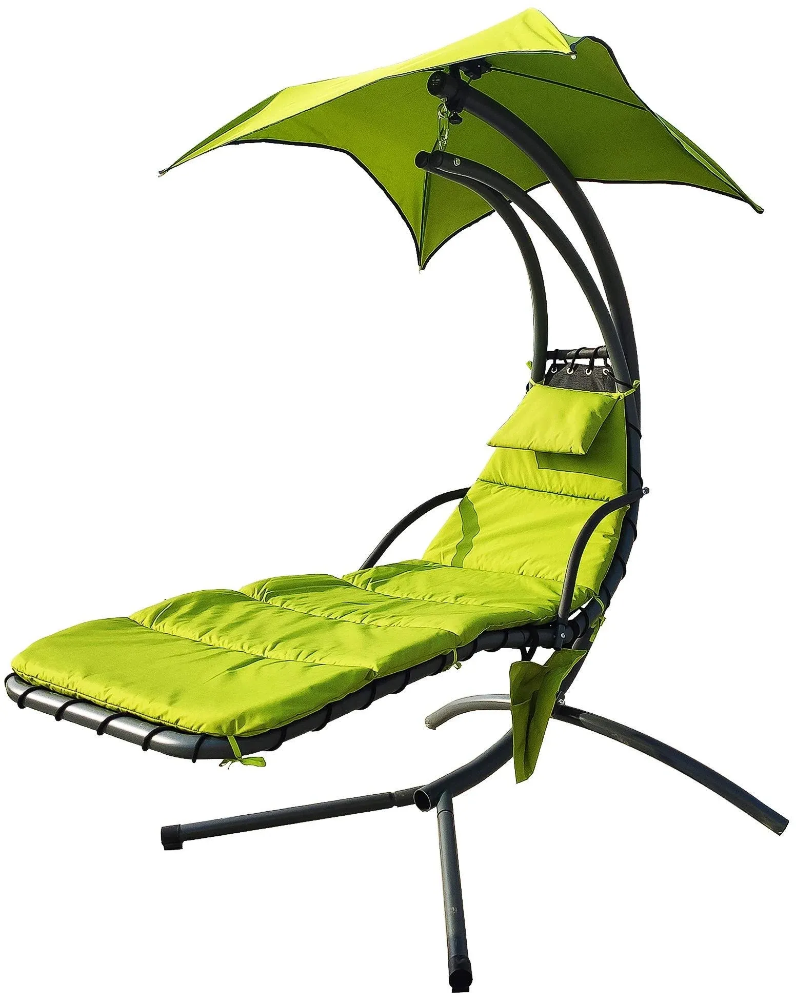 Balancefrom Hanging Rocking Curved Chaise Lounge Chair Swing with Chion, Pillow ...