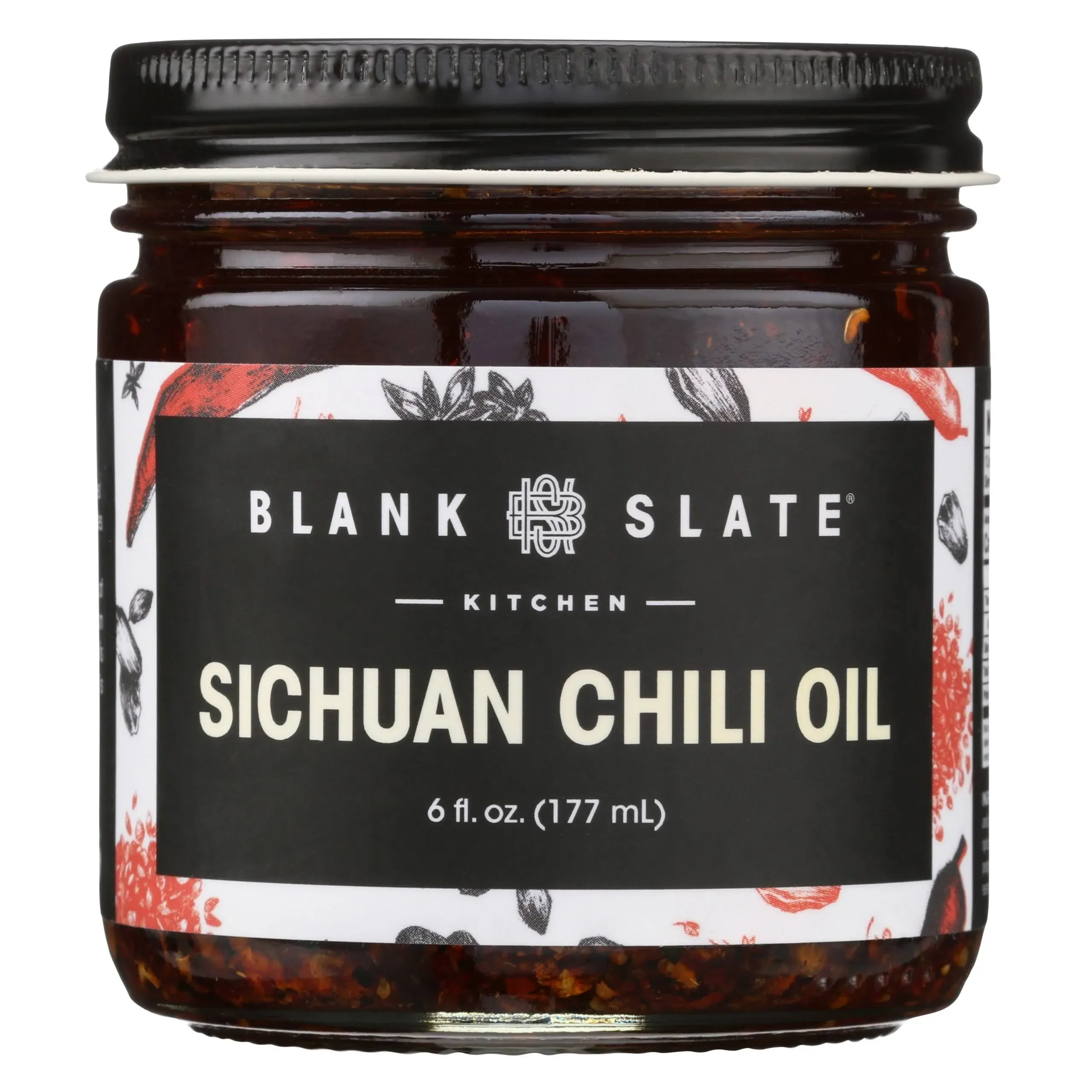 Blank Slate Kitchen Sichuan Chili Oil (8 Oz) / Gourmet, All-Natural Spicy Tingly Chinese Umami Mala Hot Sauce / Vegan, Gluten-Free, Sugar-Free, Non-GMO, No MSG / Premium Blend of Sichuan Peppercorns, Garlic, Ginger, Chillis and Spices