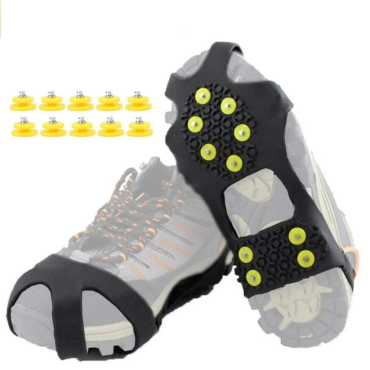 HoFire Ice Cleats Ice Grips Traction Cleats Grippers Non-Slip Over Shoe/Boot ...