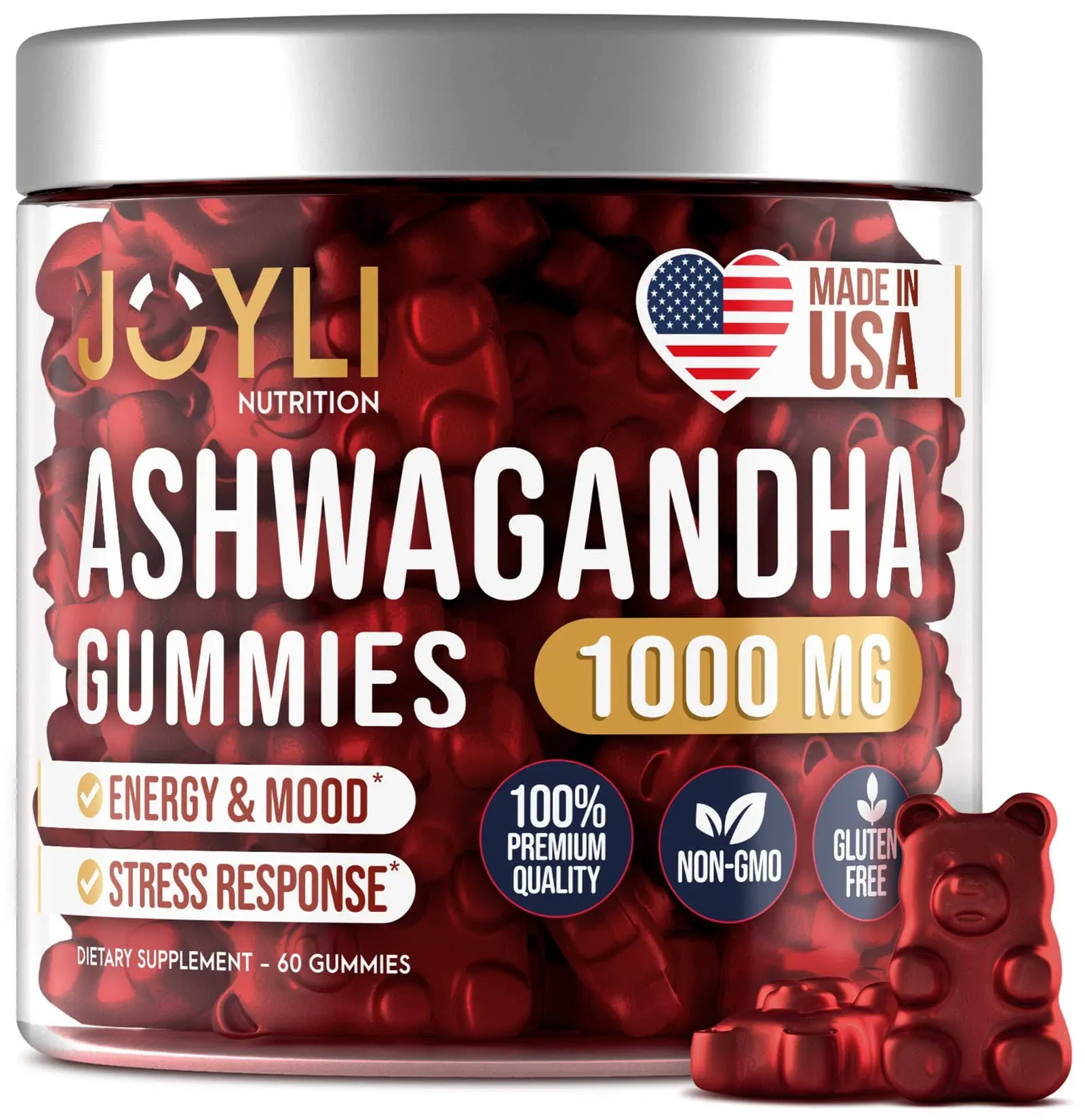 Ashwagandha Gummies for Women & Men - Natural Calm Gummies with Ashwagandha Root Extract Vitamin C Zinc - Ashwagandha Herbal Supplement for Sleep Stress Balance - 60 Vegan Sugar Free Chews