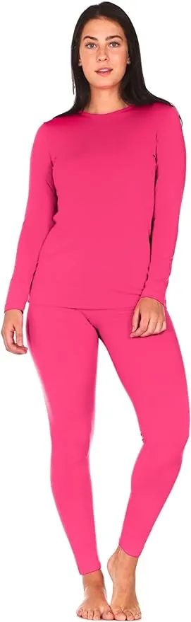 Thermajane Long Johns Thermal Underwear for Women Fleece Lined Base Layer Pajama ...