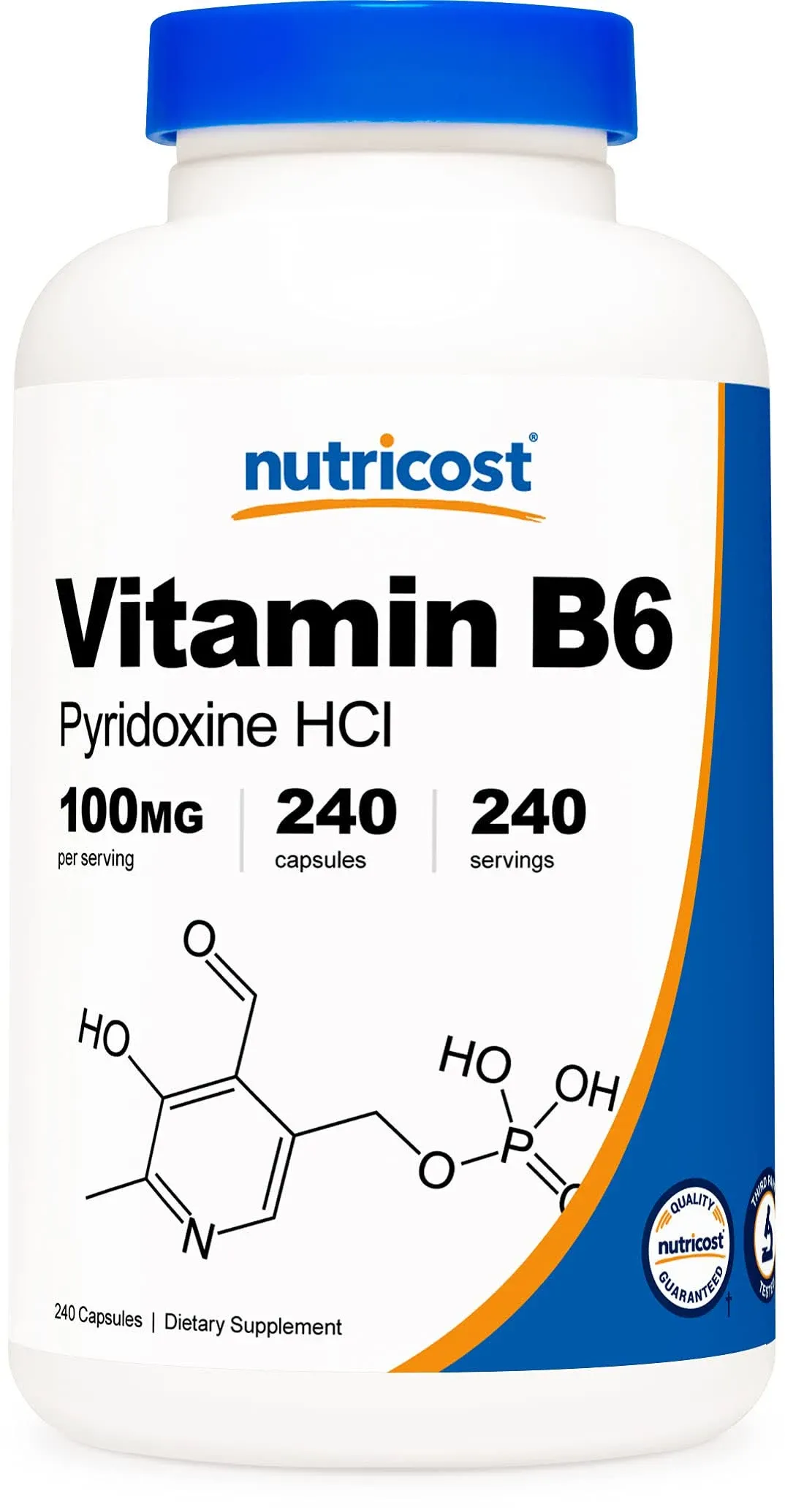 Nutricost Vitamin B6 (Pyridoxine HCl) 100mg, 240 Capsules