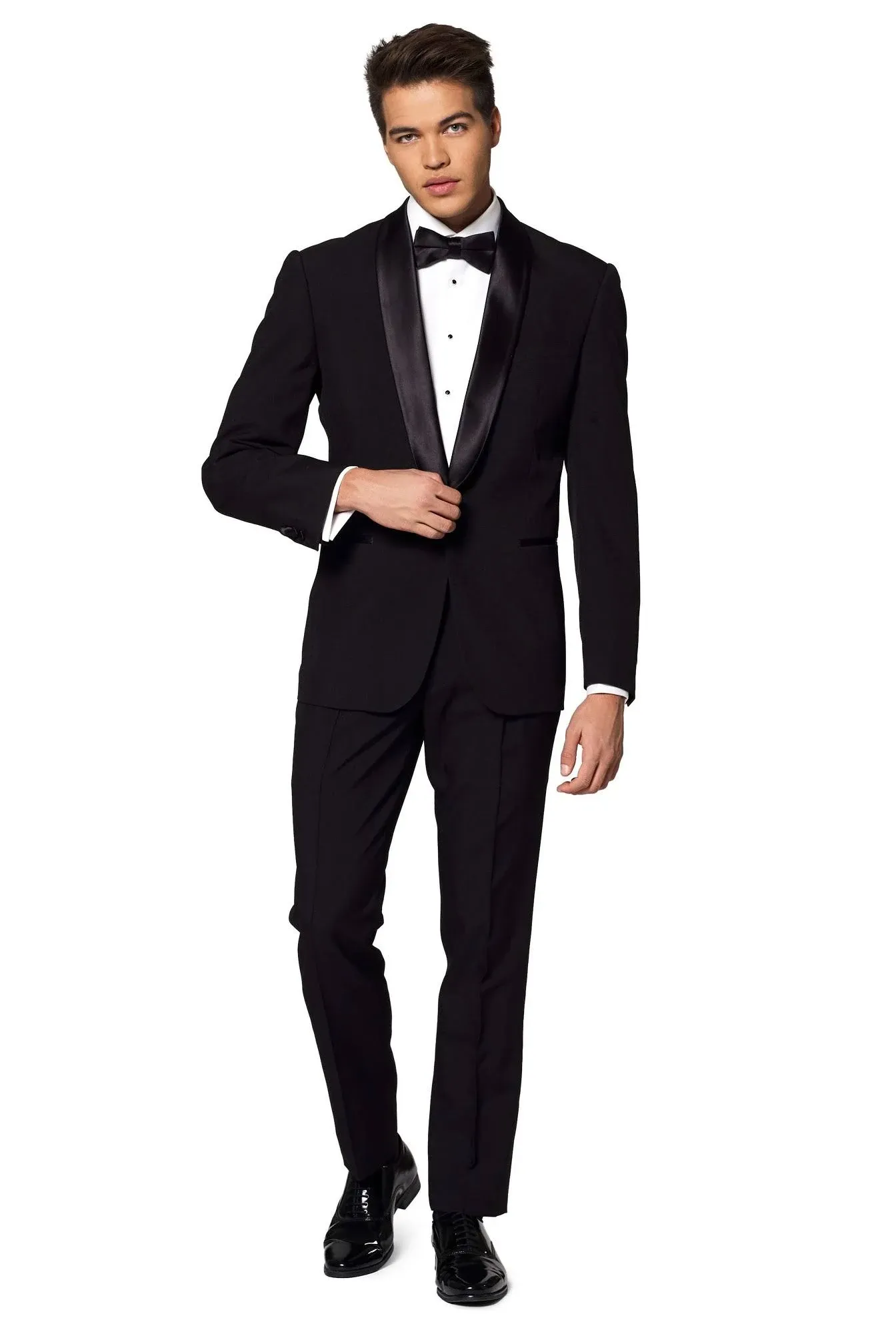 OppoSuits Men's Tuxedo - Jet Set Black - Size: US 48