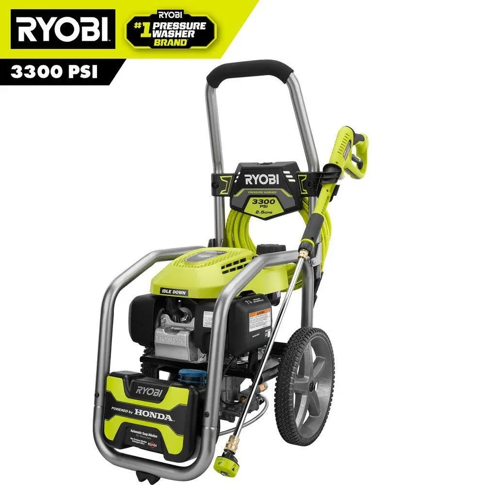 Ryobi 3300 PSI 2.5 GPM Cold Water Gas Pressure Washer with Honda GCV200 Engine