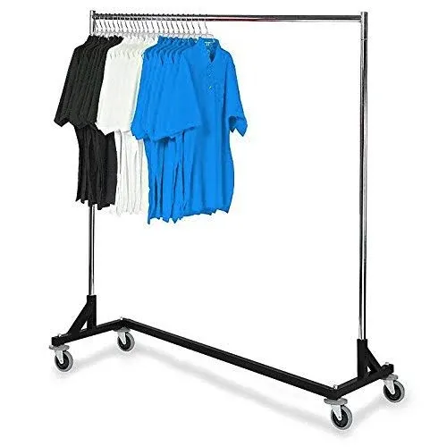 Only Hangers Commercial Grade Rolling Z Rack with Nesting Black Base