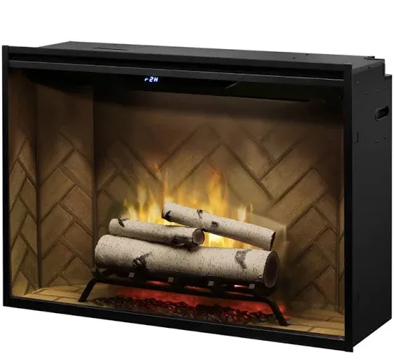 Dimplex Revillusion® 36" Portrait Built-In Firebox (Model: RBF36PWC), 4400/6745/8794 BTU, 120/208/240 Volt, 1300/1975/2575 Watt, Weathered Concrete