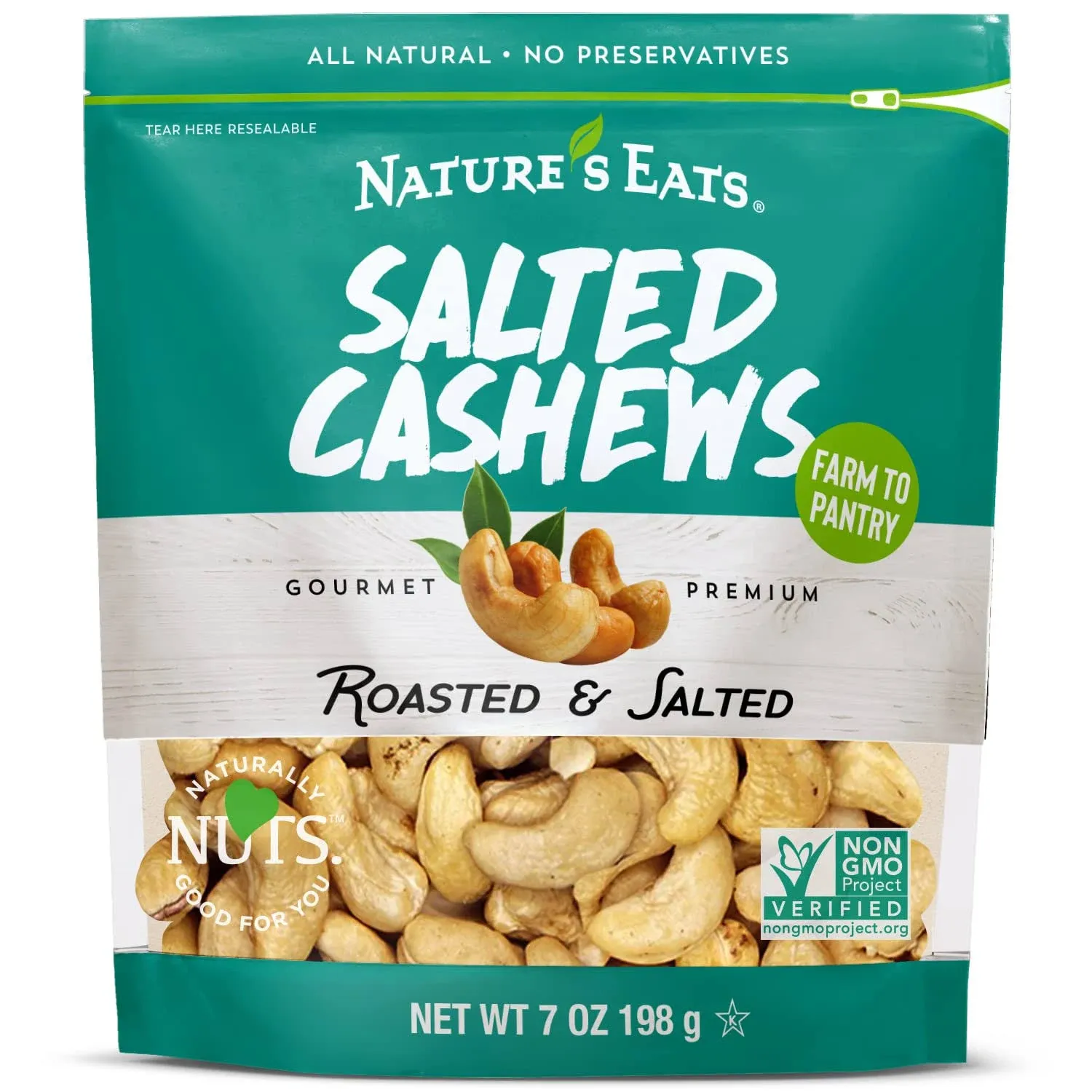 Nature&#039;s Eats Cashews Roasted Salted, 7 Oz