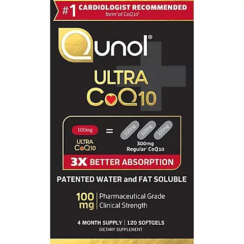 Qunol Ultra Coenzyme Q10 (CoQ10) 100mg Softgels, 120 Ct.