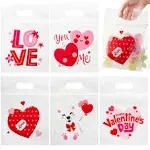 Valentines Day Cellophane Gift Bag with 6 Designs for Kids Party Favor Supplies