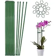 Plant Stakes,Green Plant Sticks Support,HOUNANG Fiberglass Garden Plant Support Stakes for Potted Plants and Indoor Plants - 19 Pack 18 Inches