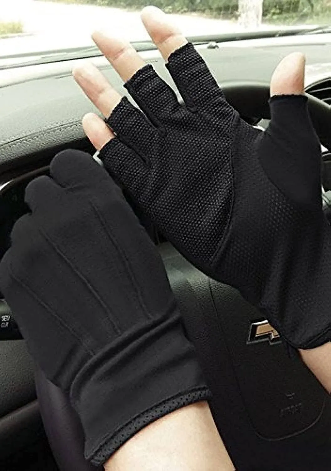 YLucky Lightweight Summer Fingerless Gloves Men Women UV Sun Protection Driving Cotton Gloves Nonslip Touchscreen Gloves