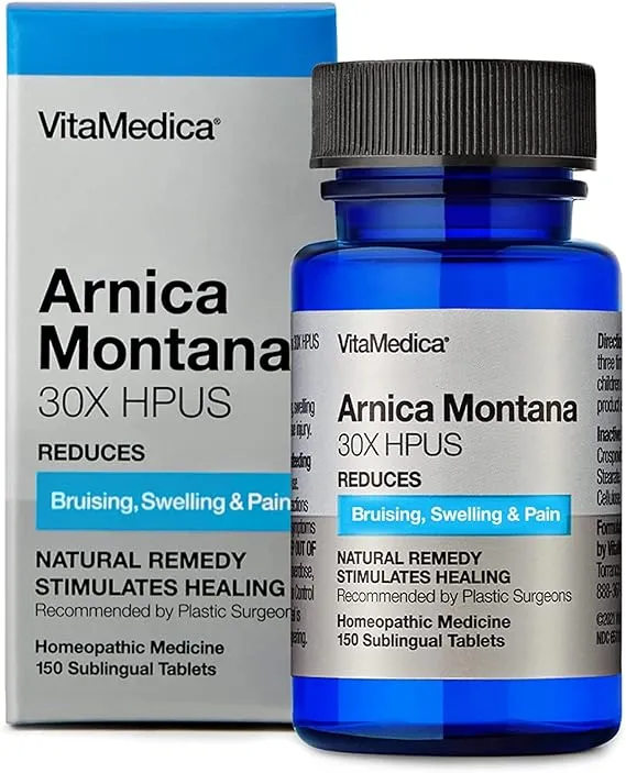 VitaMedica Arnica Montana 30X Rapid Dissolve Arnica Tablets for Natural Pain, Bruising, and Swelling Support - Homeopathic Medicine for Injury and Surgery Recovery - 150 Ct - 50 Servings