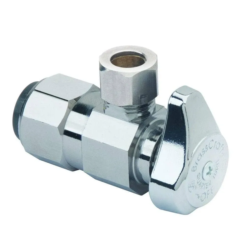 1/2 In. Push Connect Inlet X 3/8 In. Compression Outlet 1/4-Turn Angle Valve