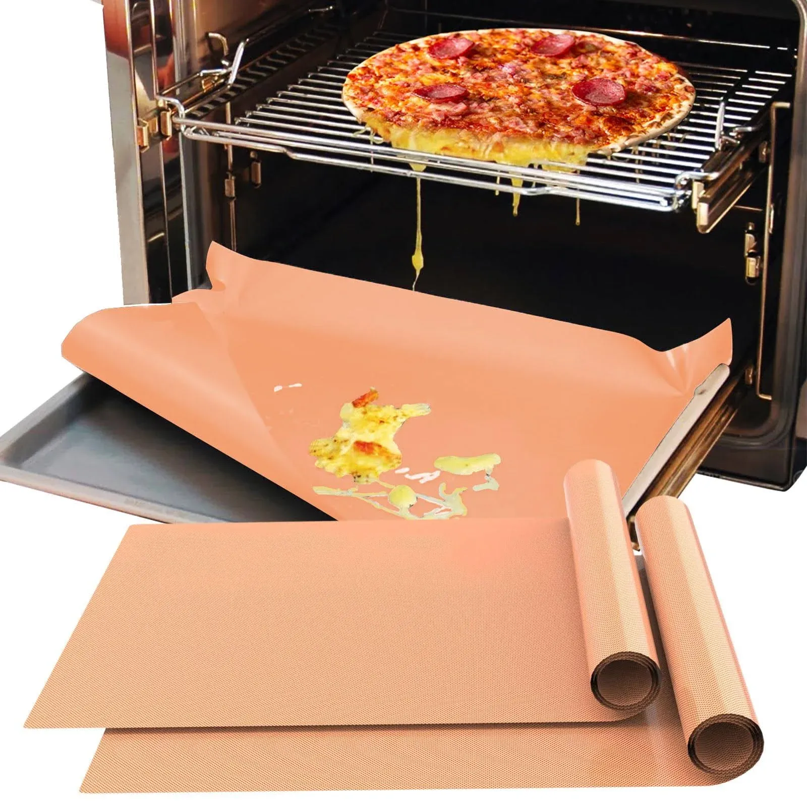 2 Pack Copper Oven Liners for Bottom of Oven, Oven Protector 16X24 Inch Thick He