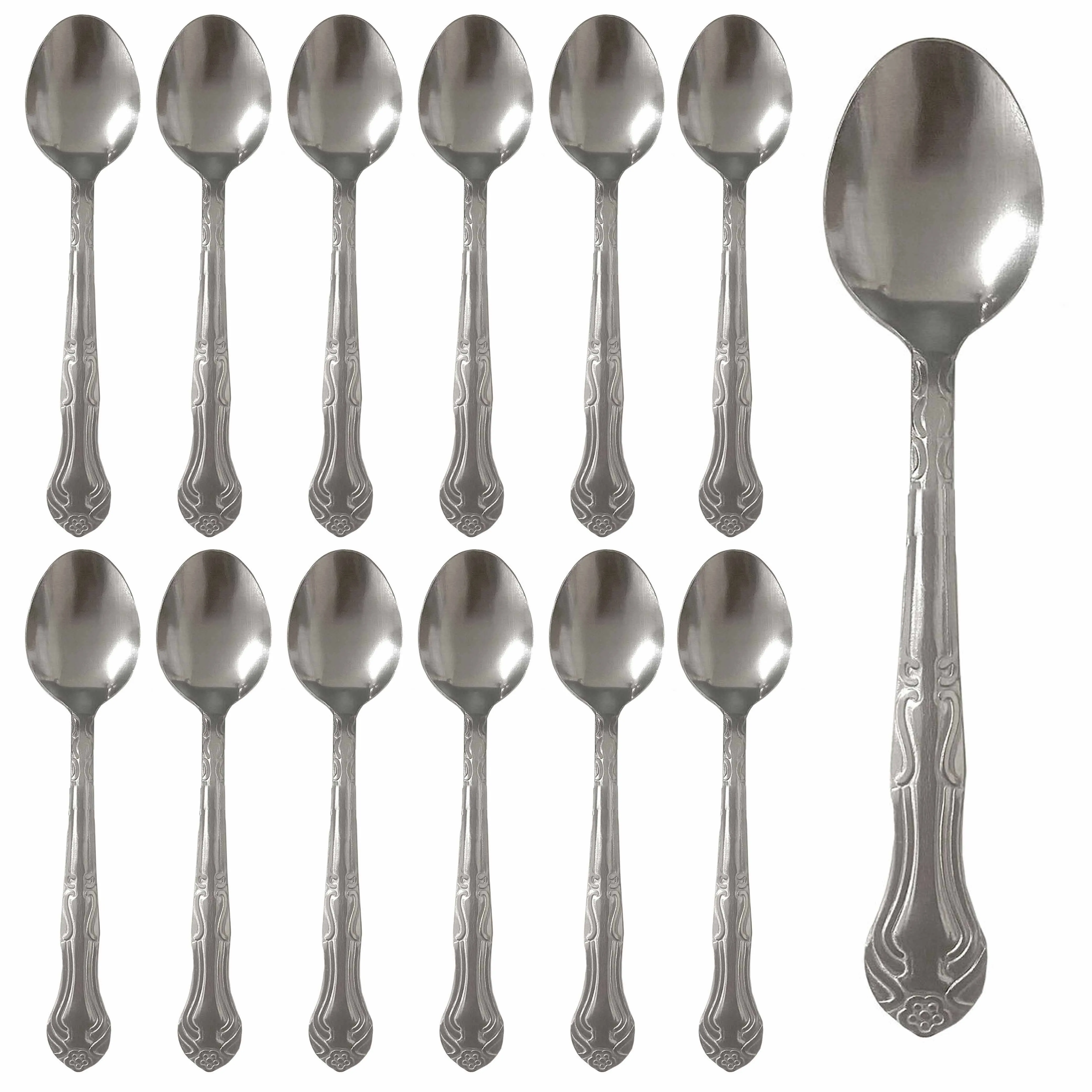 12 Stainless Steel Teaspoon Set Silverware Tea Spoons Dining Table Flatware 6&#034;L