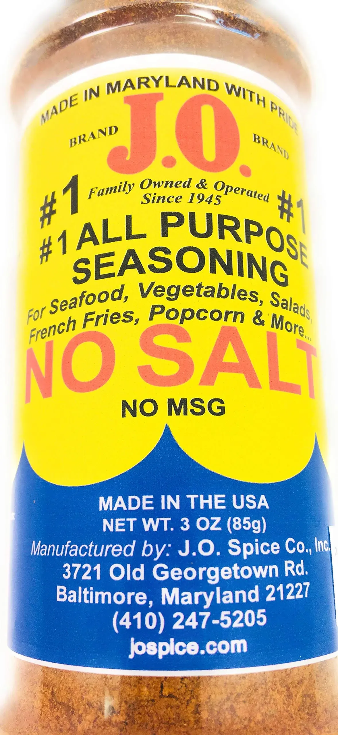 3 oz J.O. Spice Company #1 All purpose Seafood Seasoning NO SALT, Seafood, 