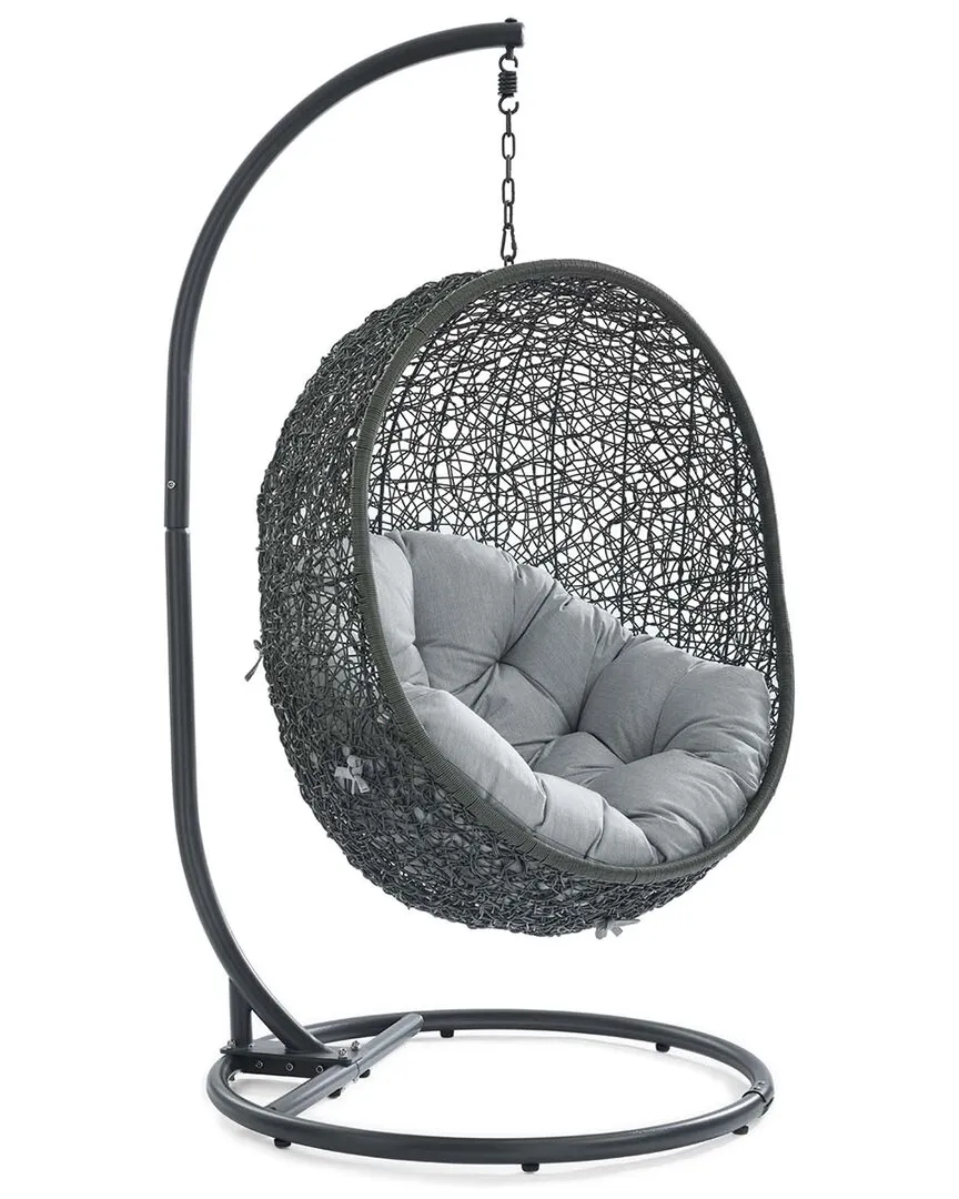 Hide Outdoor Patio Swing Chair With Stand In Gray