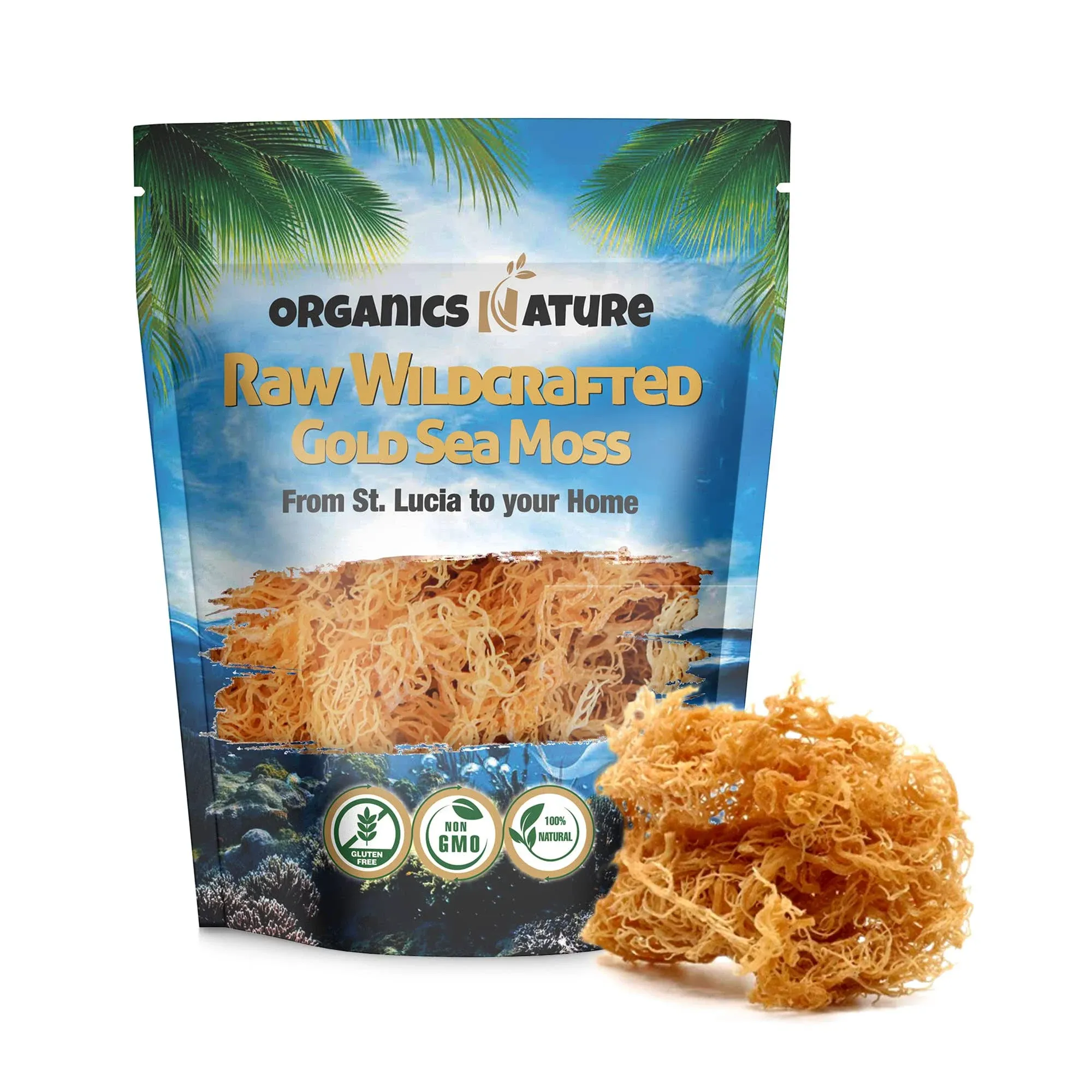 Organics Nature Raw Wildcrafted Gold Sea Moss 4oz