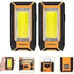 2Pack LED Rechargeable Magnetic Work Light 40W 1500Lumens, Hanging Hook 3 Lighti