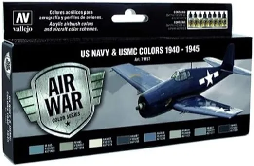 Acrylicos Vallejo Model Air US Navy & USMC Colors 1940 1945 Paint Set