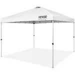 VEVOR Pop Up Canopy Tent, 10 x 10 ft, 250 D PU Silver Coated Tarp, with Portable Roller Bag and 4 Sandbags, Waterproof and Sun Shelter Gazebo for Outdoor Party, Camping, Commercial Events, Dark Gray