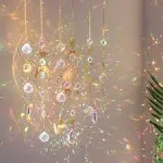 6Pieces Colorful Crystals Suncatcher Hanging Sun Catcher with Chain Pendant Ornament Crystal Balls for Window Home Garden Christmas Day Party Wedding Decoration