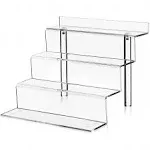 Clear Acrylic Display Riser Shelf for Funko Pops & Toys Figures, Champagne Wall, Cupcake Stand for Shot Glasses, Perfume & Cologne Organizer Holder, Crystals Collectibles Decoration on Tabletop 9 in