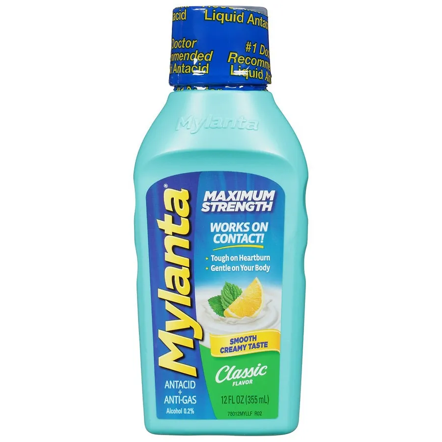 Mylanta Antacid + Anti-Gas, Maximum Strength, Classic Flavor, Liquid - 12 fl oz