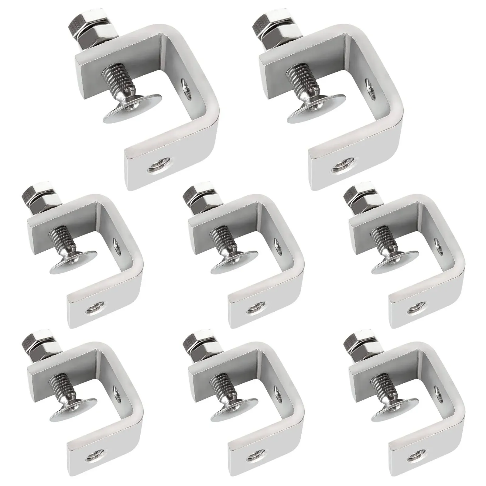 8pcs 304 Stainless Steel C Clamps, Heavy Duty C-Clamp Woodworking Clamp with Wide ...