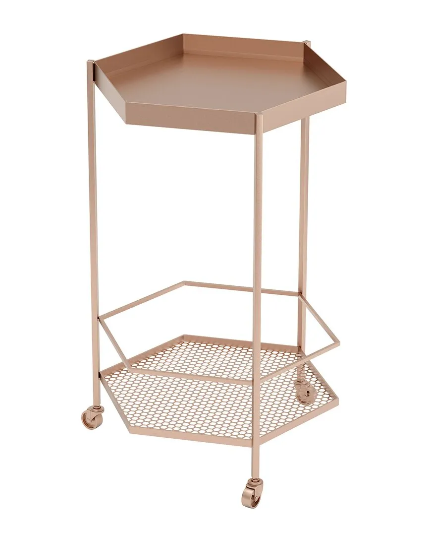 Modern Hex Bar Cart In Gold