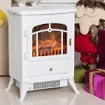 HOMCOM 1500W Portable Electric Fireplace Heater with 216 Sq.