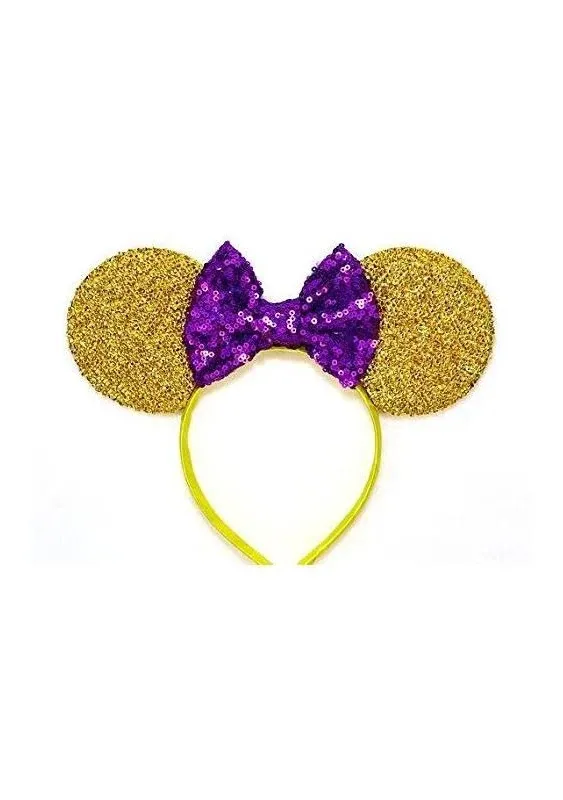 CLGIFT Set of 12 - Yellow/Gold Sequin Mickey Mouse Ears,Belle/Beauty and The ...