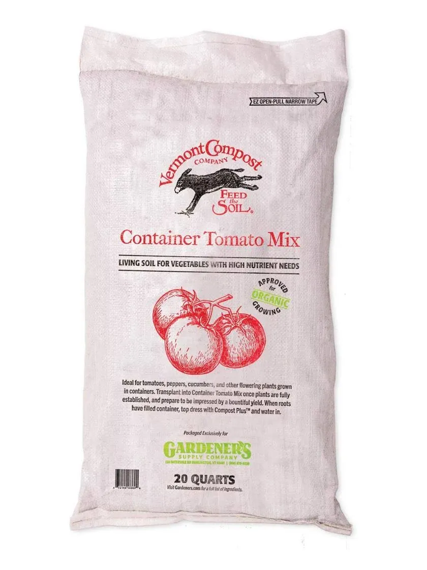 Organic Container Tomato Mix | High-Nutrient Compost-Based Potting Soil for Plants & Vegetables Organic Gardening - 20 Quarts | Gardener's Supply Co Exclusive