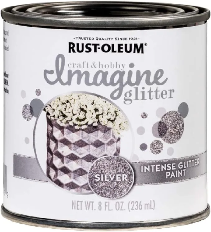 Rust-Oleum Imagine Glitter Iridescent Clear Water-Based Glitter Paint Interior 8 oz