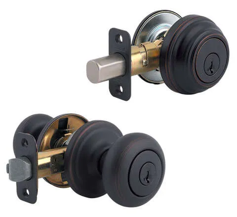 Kwikset Juno Entry Door Knob and Deadbolt Combo Pack, Venetian Bronze