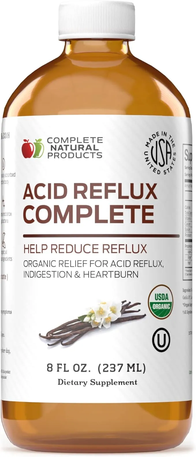 Acid Reflux Complete 8oz - Natural Organic Liquid Heartburn, GERD, & Amish Reflux Relief Remedy & Medicine