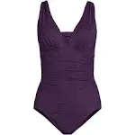 Lands' End Women's SlenderSuit Grecian Tummy Control One Piece Swimsuit