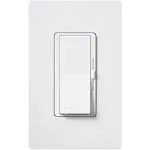 Lutron Diva Single-pole/3-way LED Rocker Light Dimmer Switch with Wall Plate, White