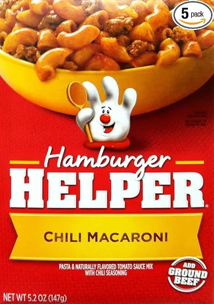 Betty Crocker CHILI MACARONI Hamburger Helper 5.2oz (5 Pack)