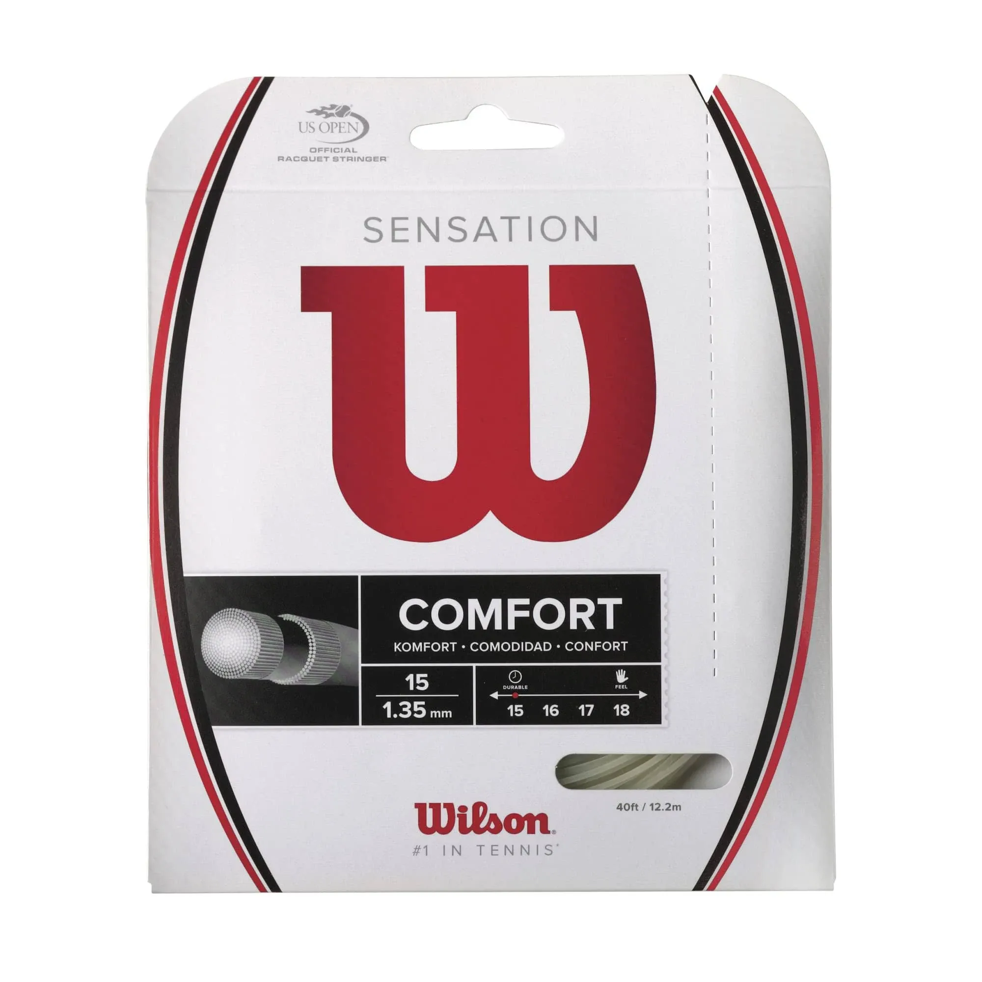 NEW Wilson Sensation 17 Gauge 1.25mm Tennis String Natural 40’ Set