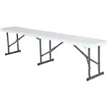 5 ft. Fold-In-Half Bench in Pearl White