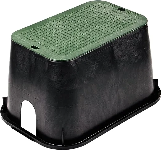 NDS D1000-SG - Válvula rectangular x 15 pulgadas, 10 pulgadas de altura, caja negra, cubierta ICV verde, 10 x 15 pulgadas B/G