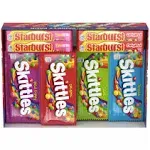 SKITTLES & STARBURST Variety Pack Full Size Chewy Candy Assortment, 62.79 oz, 30 Bars