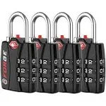 Forge TSA Lock 4 Pack Open Alert Indicator Easy Read Dials Alloy Body