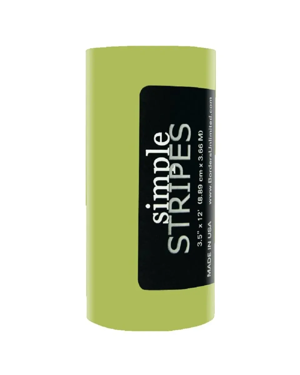 Borders Unlimited 30030 3.5 in. x 12 ft. Simple Stripes  Lime Zest