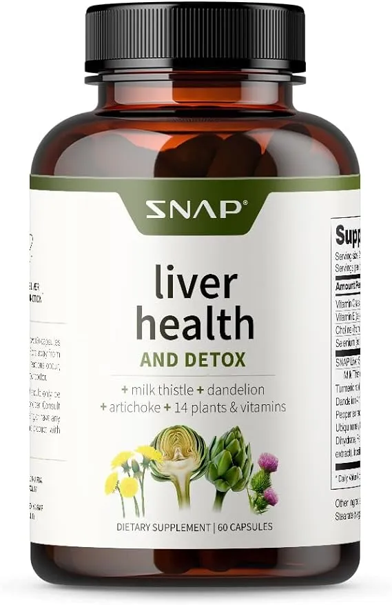 Snap Supplements Liver Health Support Supplement, Natural Liver Cleanse Detox and Repair, 60 Count