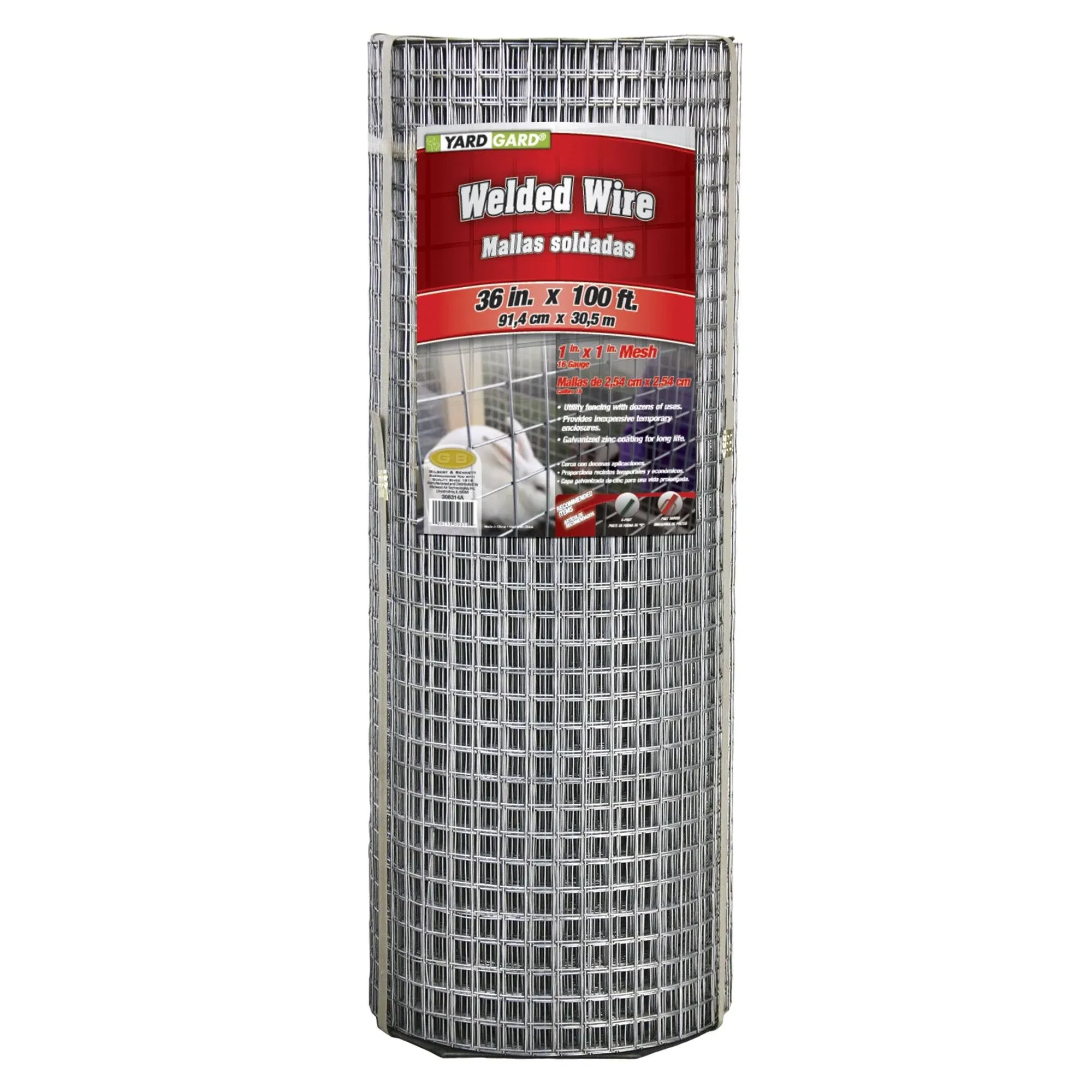 Yardgard 36 inch by 100 Foot 16 Gauge 1 inch by 1 inch Mesh Galvanized Welded Wire