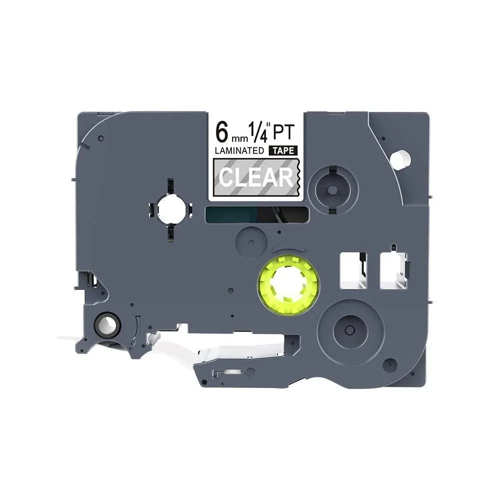 IDIK 1pk White on Clear Standard Laminated Label Tape Compatible for Brother P-Touch TZe-115 TZ115 TZe115(6mm x 8m)