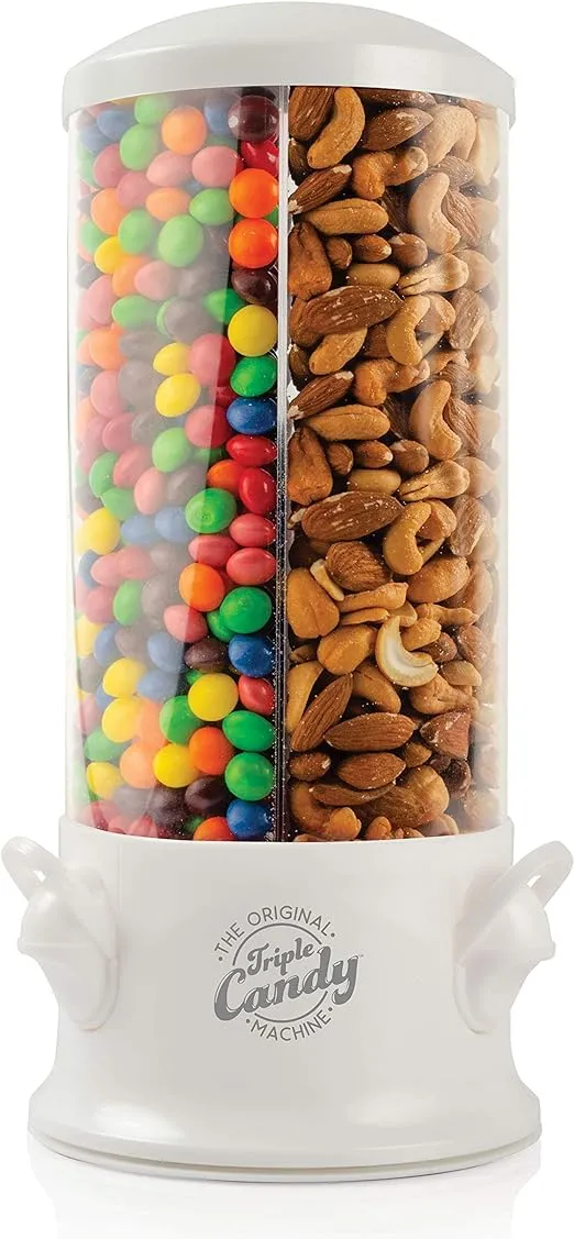 Compact Pearl White Snack Dispenser - Effortless Snack Distribution