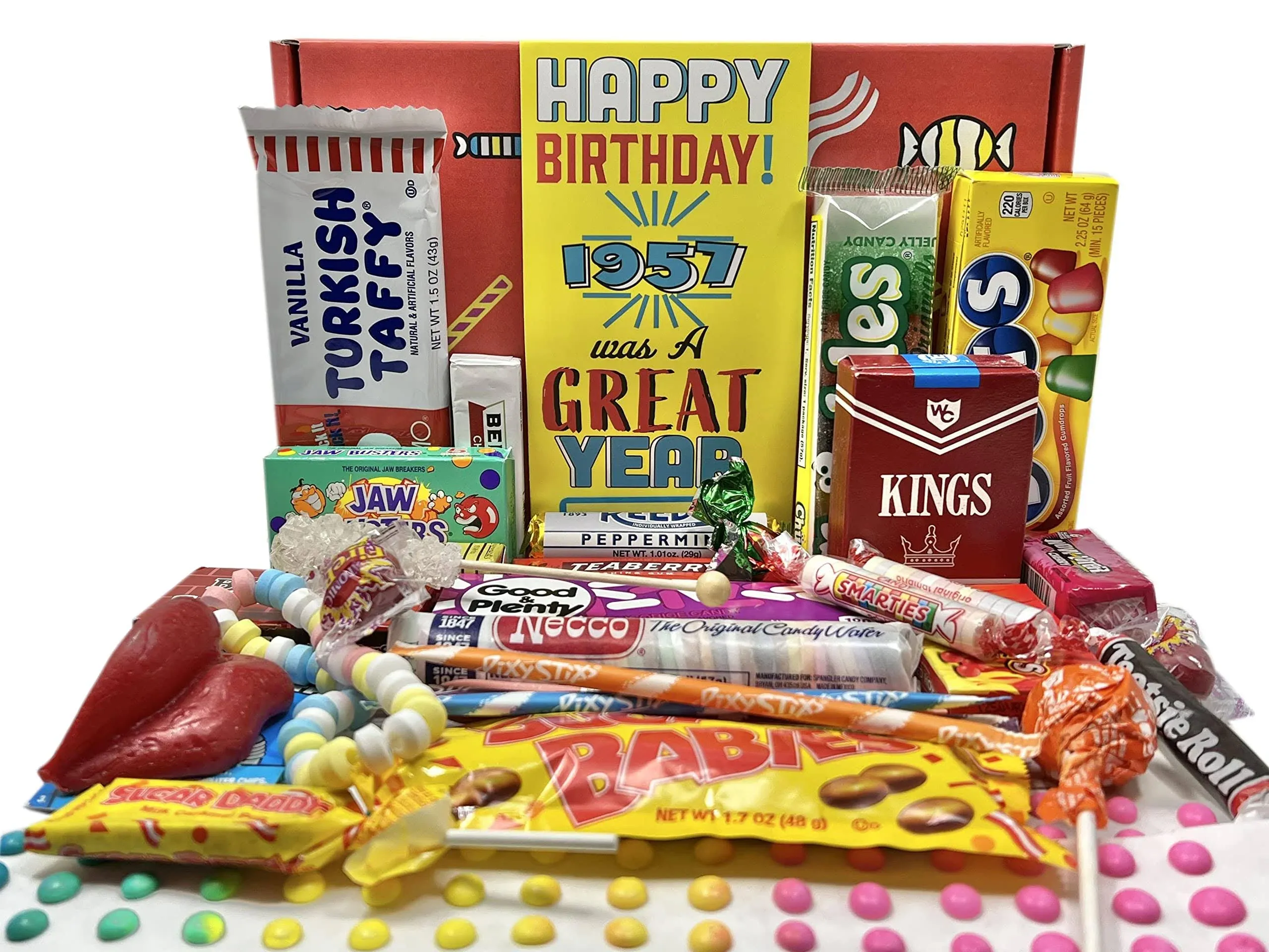 Retro Candy Yum 1957 66th Birthday Gift Box of Nostalgic Retro Candy Assortment ...